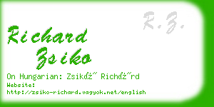 richard zsiko business card